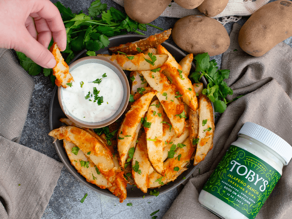 How to make Classic Potato Wedges with Jalapeño Ranch Dressing