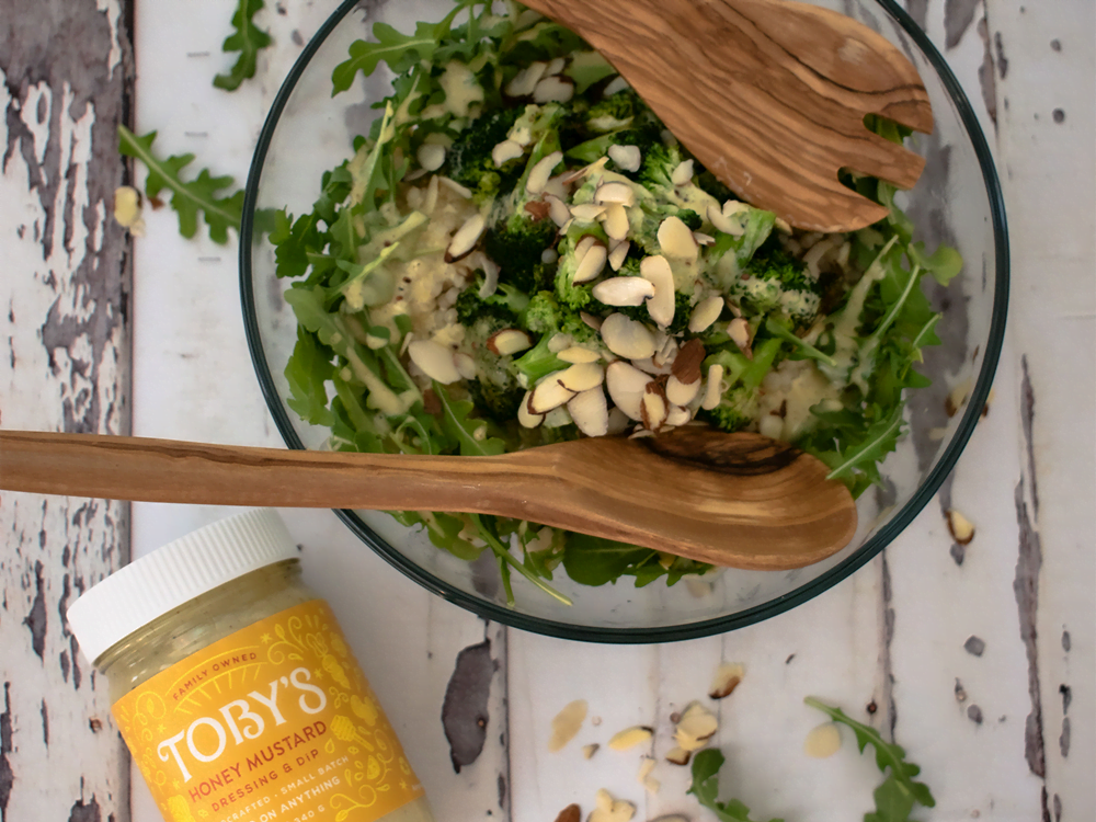 How to make Roasted Broccoli & Couscous Salad with Honey Mustard Dressing & Dip