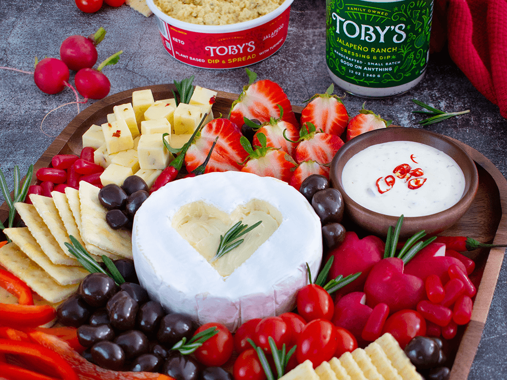 How to make Sweet Spicy Valentines Charcuterie with Toby’s Jalapeño