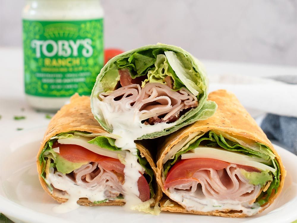 How to make Avocado Turkey Wrap with Ranch Dressing & Dip