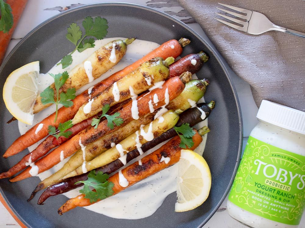 How to make Roasted Harissa Carrots with Yogurt Ranch Dressing