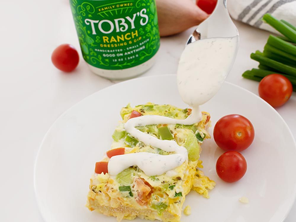 How to make Breakfast Hashbrown Casserole with Ranch Dressing & Dip