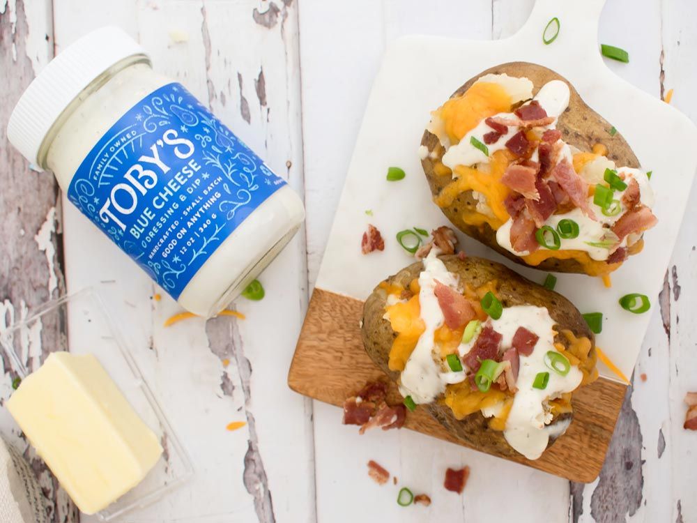 How to make Loaded Baked Potato with Blue Cheese Dressing & Dip