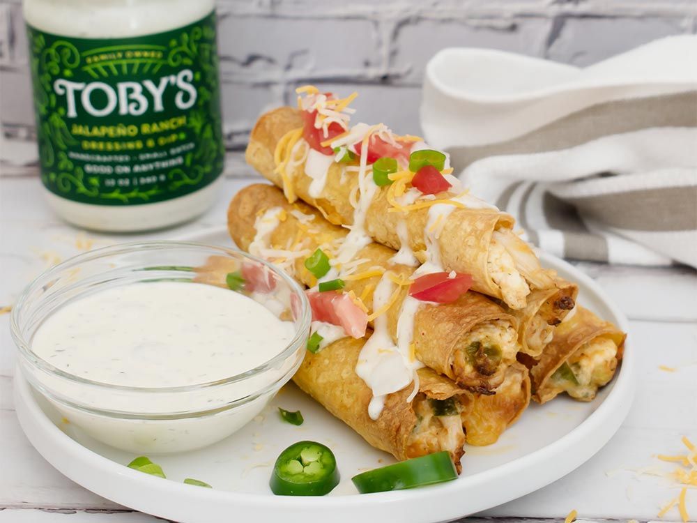 How to make Crispy Chicken Taquitos with Jalapeño Ranch Dressing & Dip