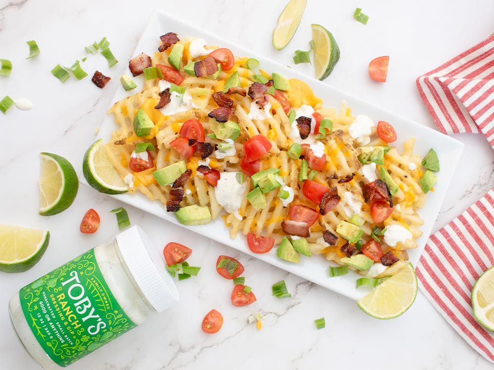 How to make Loaded Waffle Fries with Ranch Dressing & Dip