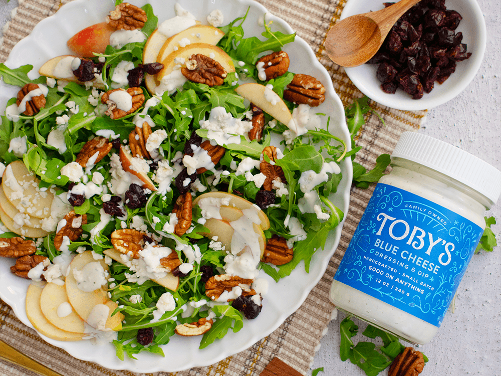 How to make Cranberry Apple Arugula Salad with Toby’s Blue Cheese