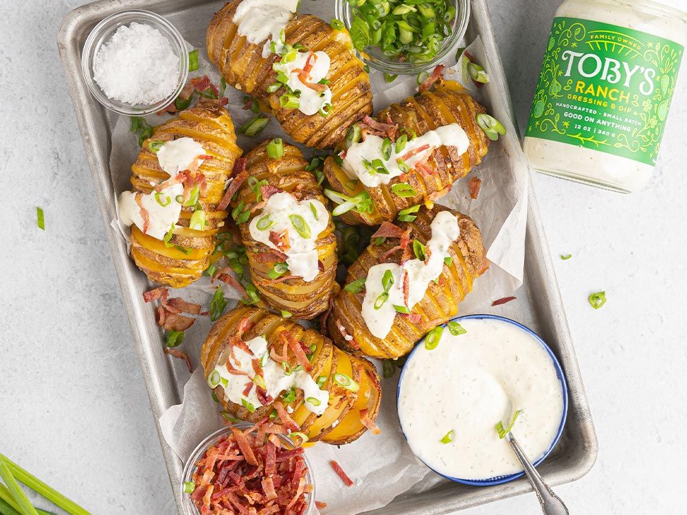 How to make Hasselback Potatoes with Ranch Dressing & Dip