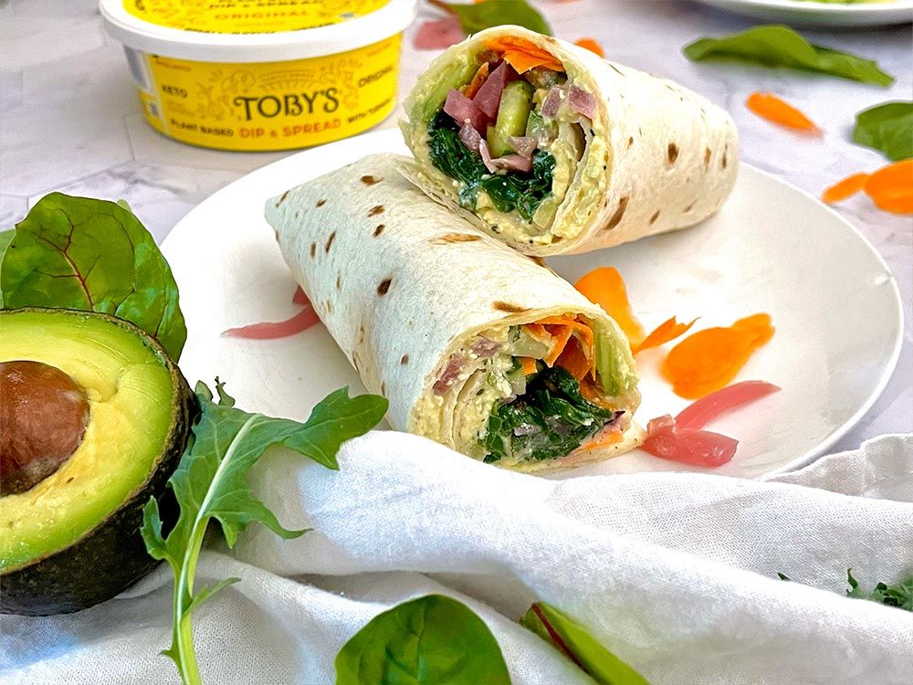 How to make Summer Veggie Wrap with Plant Based Dip & Spread