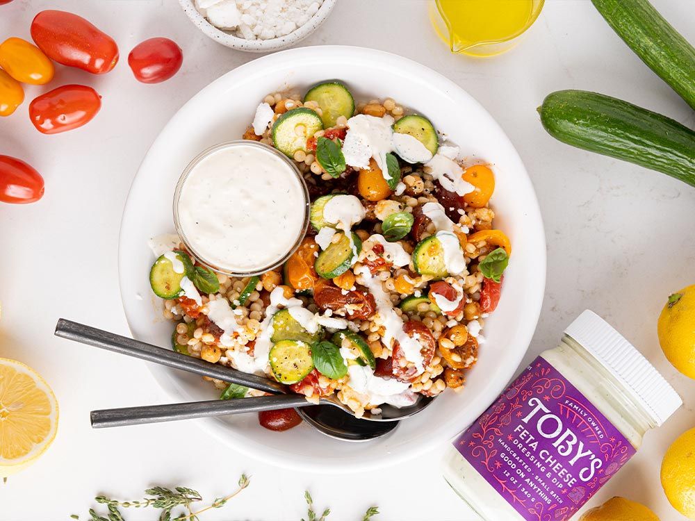 How to make Couscous Salad with Feta Cheese Dressing