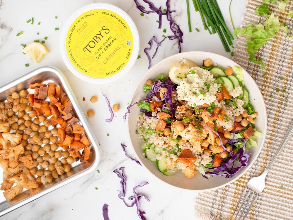 How to make Cauliflower & Sweet Potato Shawarma Bowl with Plant Based Dip