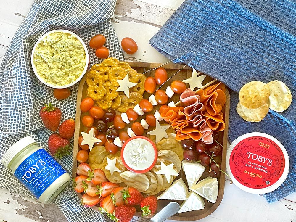 How to make July 4th Charcuterie with Blue Cheese & Plant Based Dip