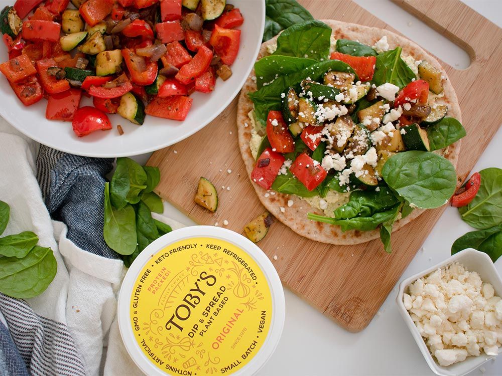 How to make Roasted pepper & zucchini pita sandwiches with Plant Based Dip & Spread