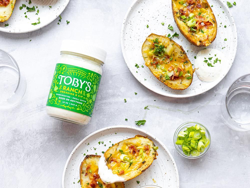 How to make Crispy Loaded Potato Skins with Ranch Dressing & Dip