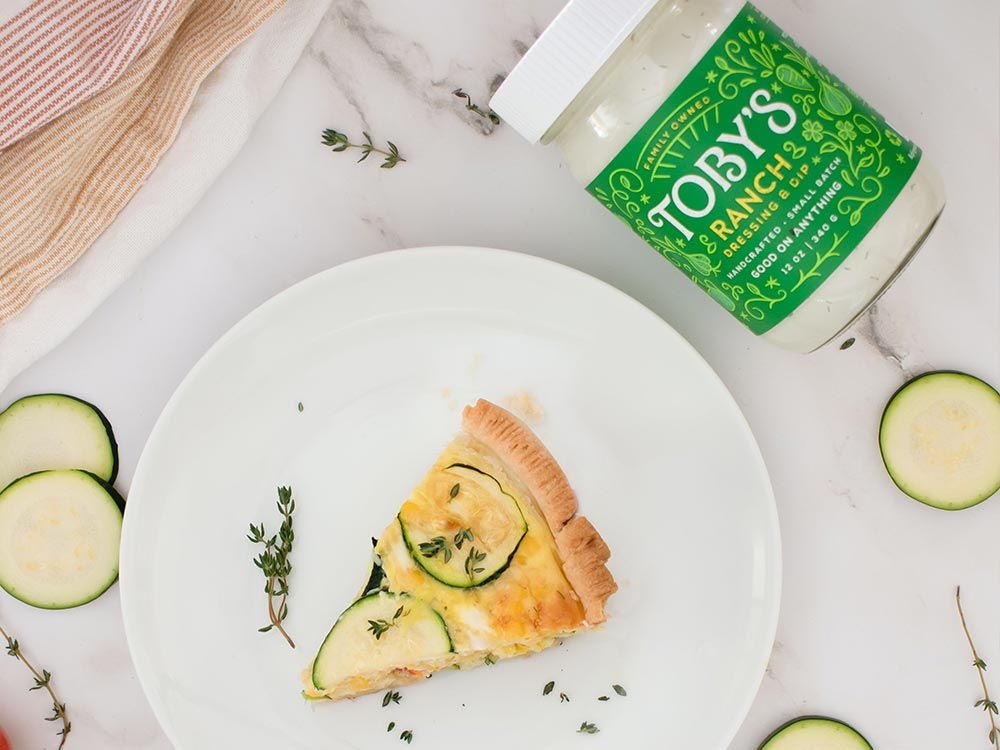 How to make Summer Veggie Quiche with Ranch Dressing & Dip