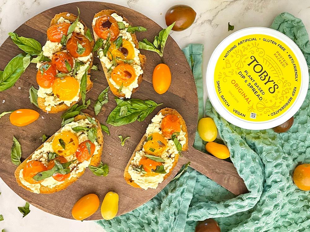 How to make Roasted Tomato Crostini with Plant Based Dip & Spread
