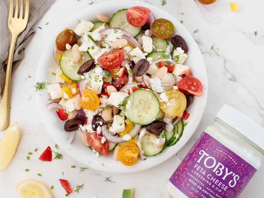 How to make White Bean Salad with Feta Cheese Dressing