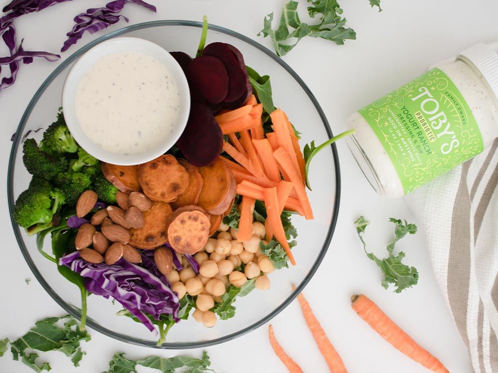 How to make Superfoods Salad Bowl with Yogurt Ranch Dressing & Dip