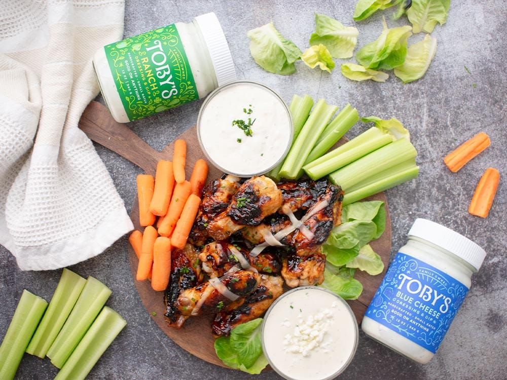 How to make Hot Honey Chicken Wings with Ranch & Blue Cheese