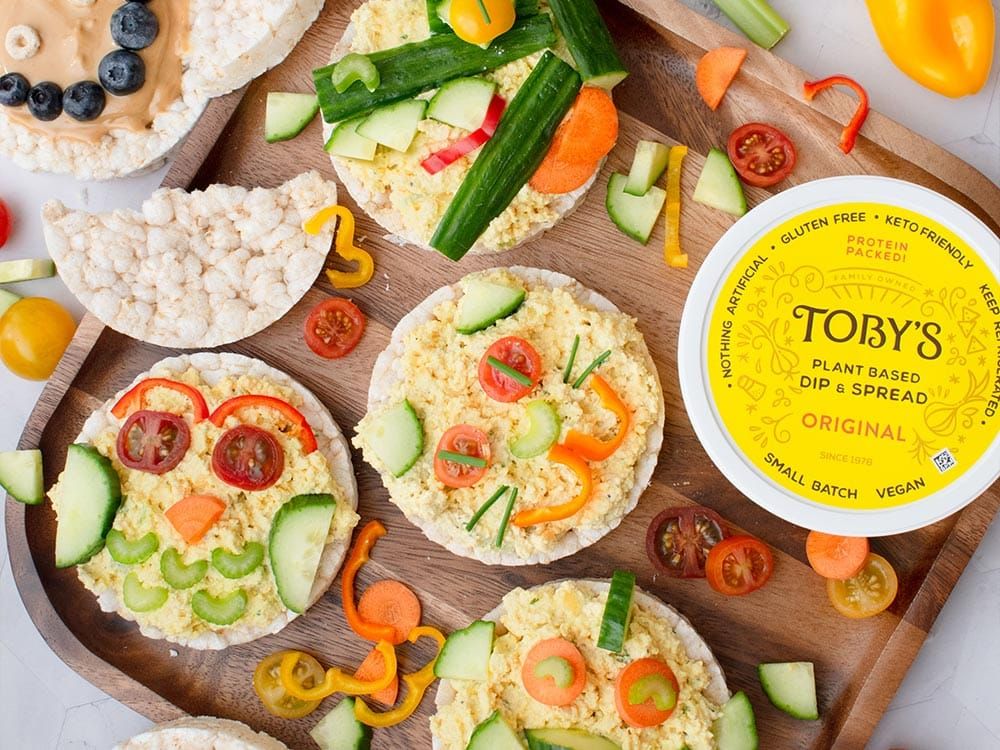 How to make Rice Cracker Animal Faces with Plant Based Spread