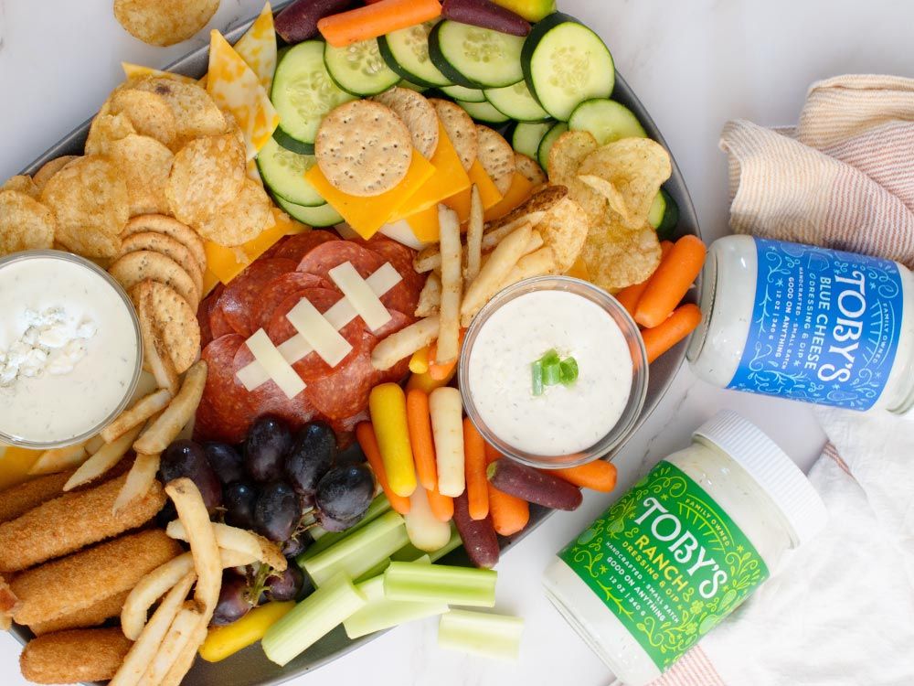 How to make Game Day Appetizer Board with Ranch & Blue Cheese