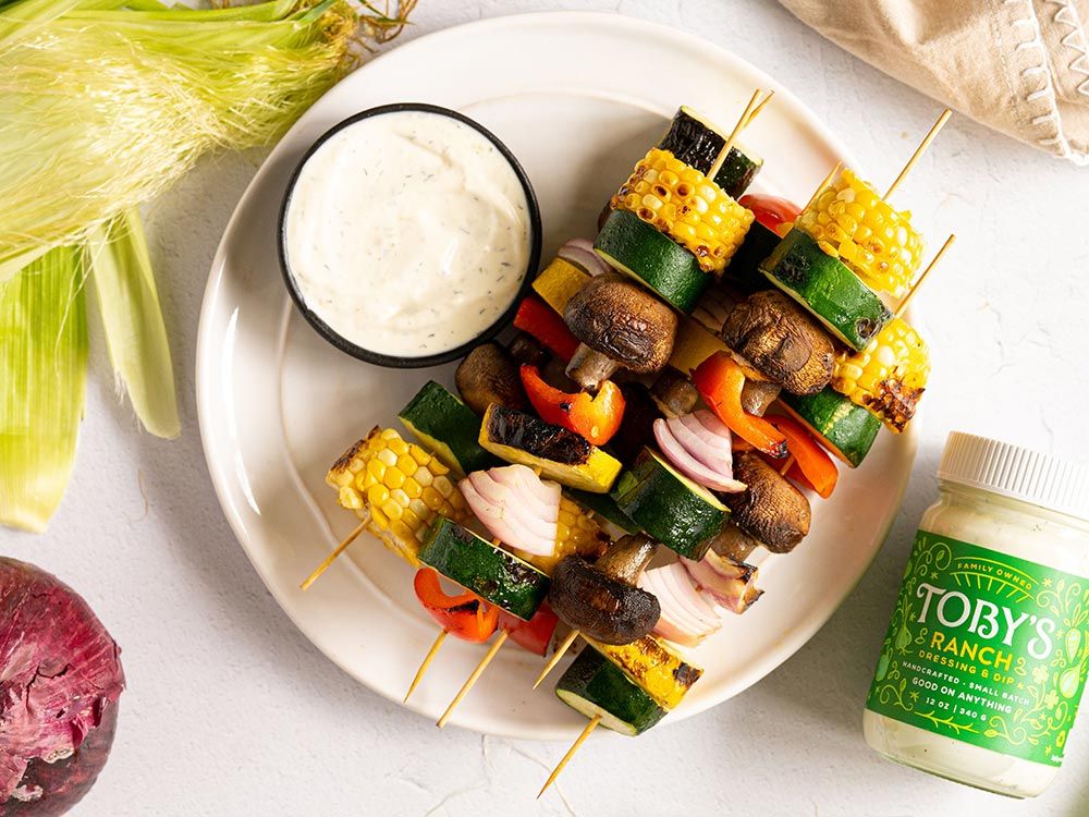 How to make Grilled Vegetable Kabobs with Ranch Dressing