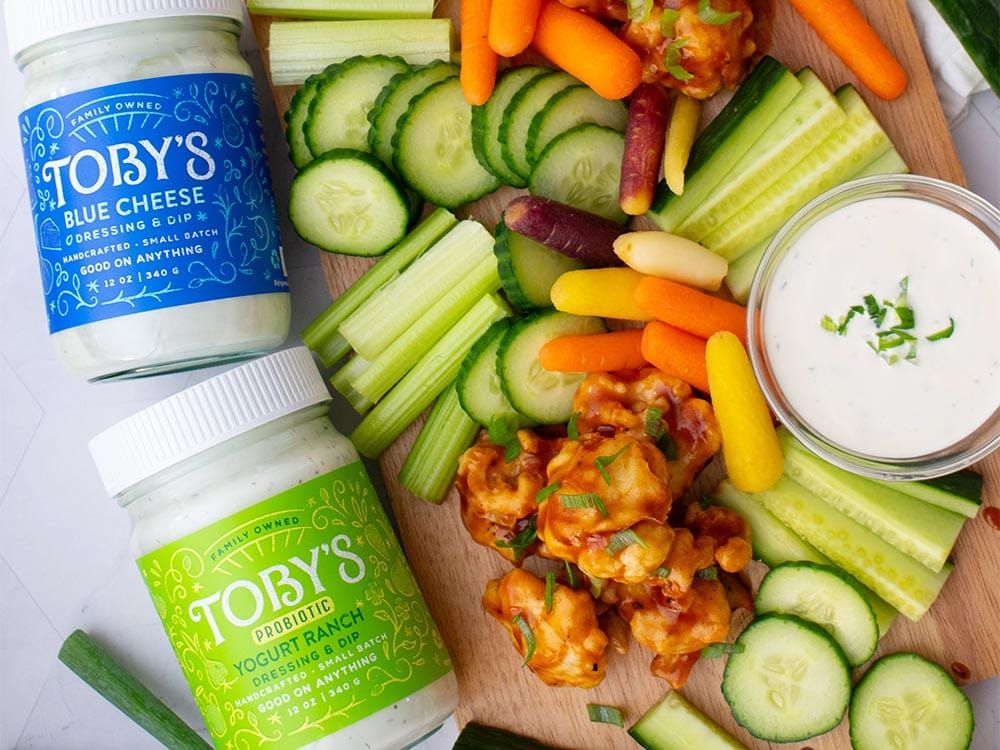 How to make Sticky BBQ Cauliflower Wings with Blue Cheese & Yogurt Ranch