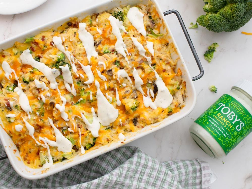 How to make Cheesy Ranch Chicken Broccoli & Rice Casserole
