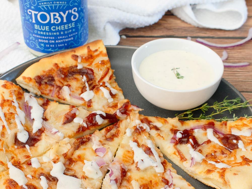 How to make BBQ Chicken Flatbread with Blue Cheese Dressing