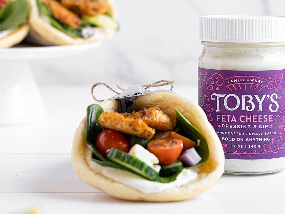 How to make Chicken Pita Wraps with Feta Cheese Dressing