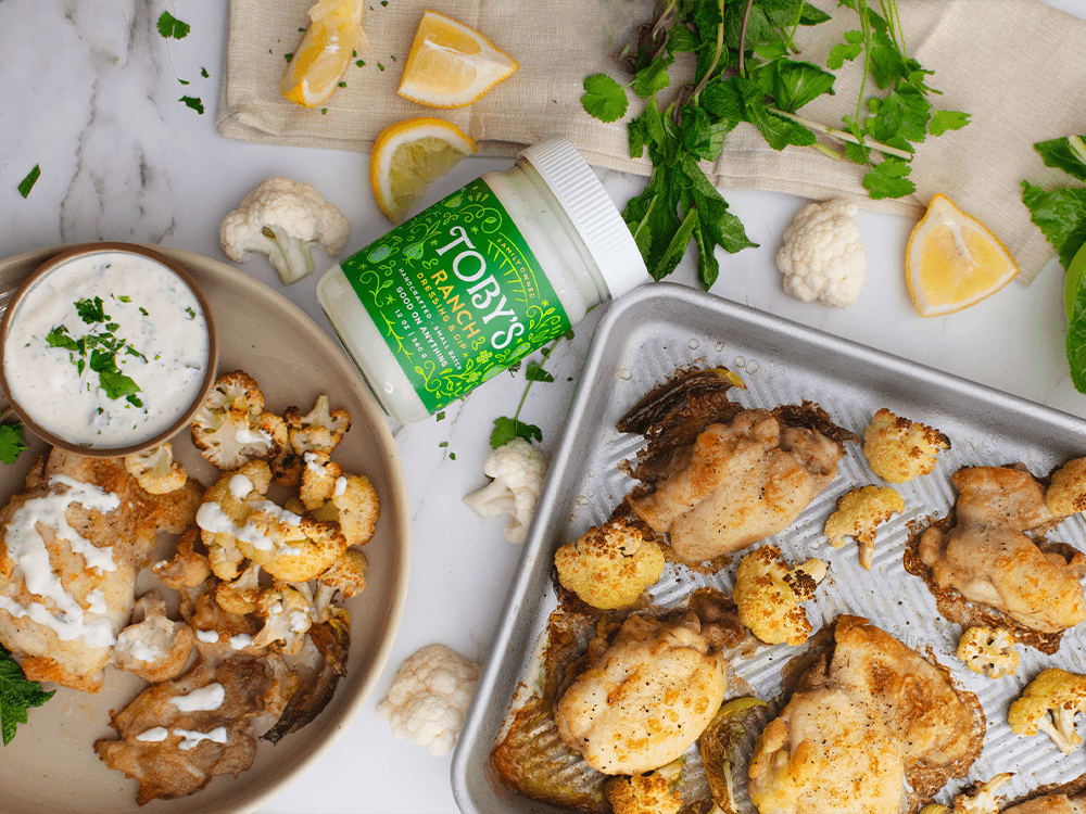 How to make Roasted Chicken & Cauliflower with Ranch Dressing
