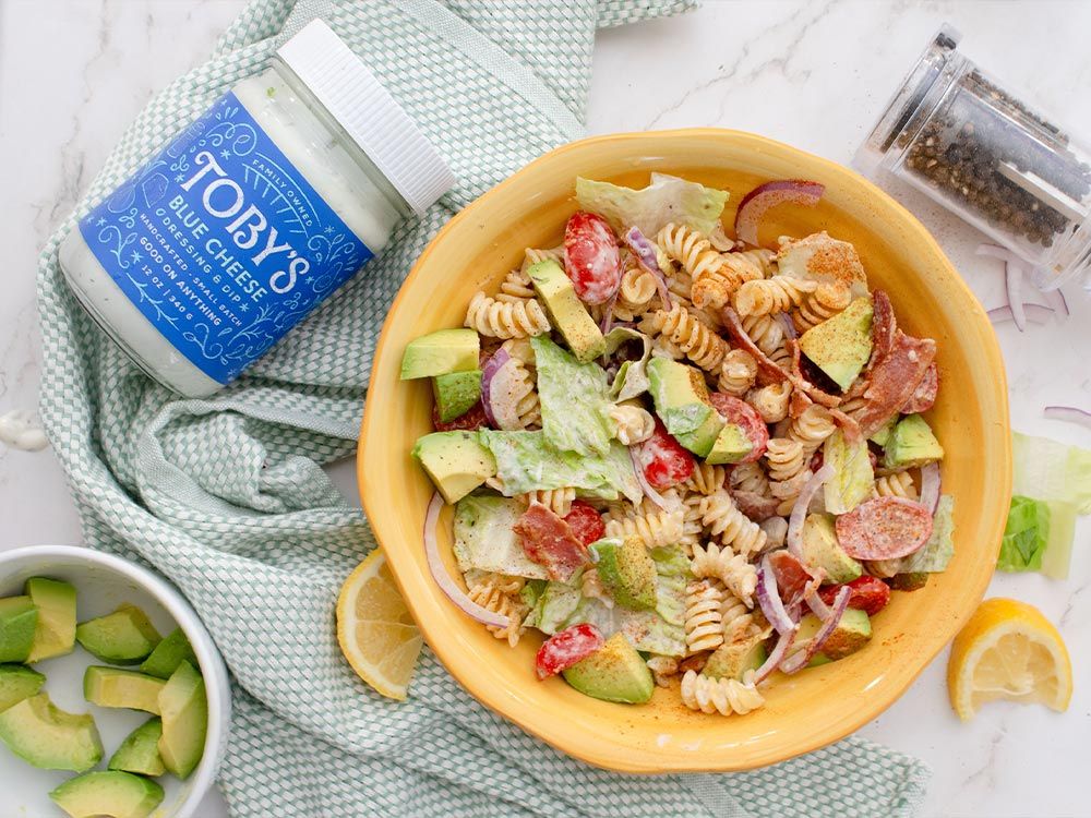 How to make BLT Pasta Salad with Blue Cheese Dressing