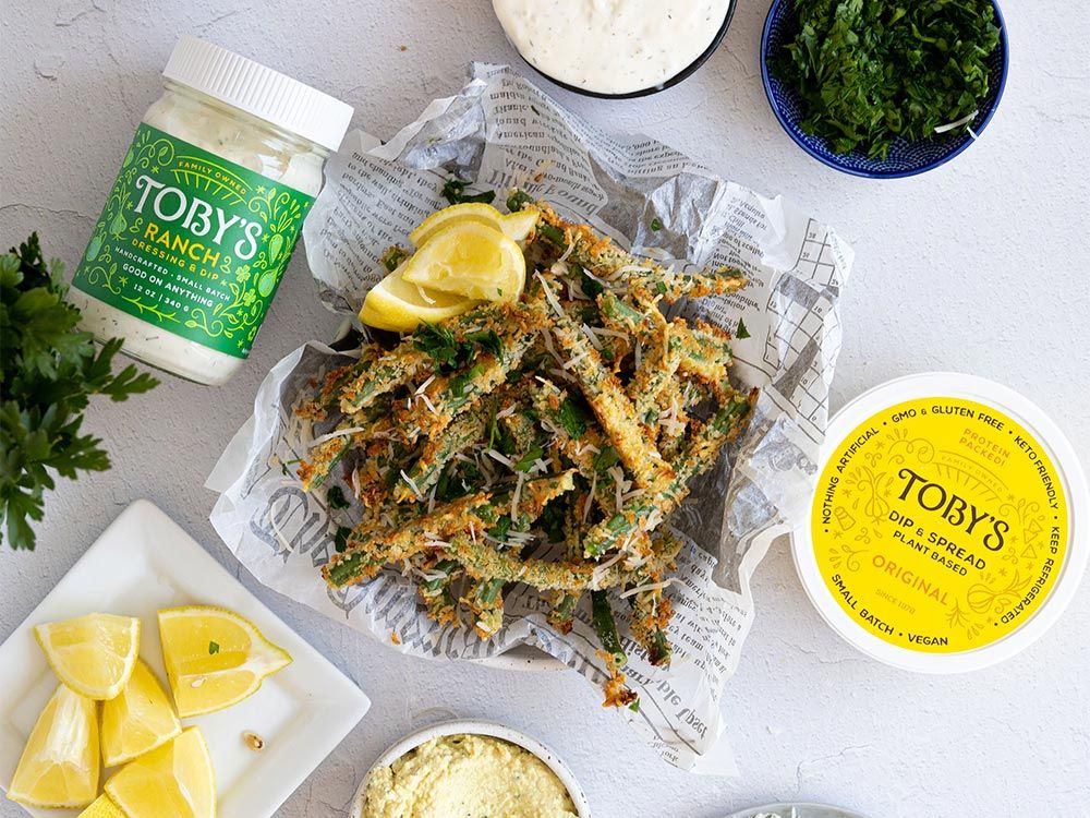 How to make Crispy Green Bean Fries with Ranch and Plant Based Dip