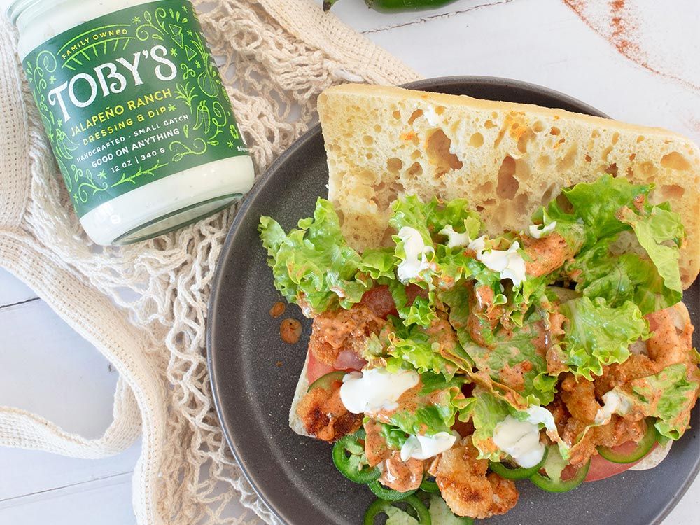 How to make Spicy Shrimp Po’ Boy with Jalapeño Ranch Dressing