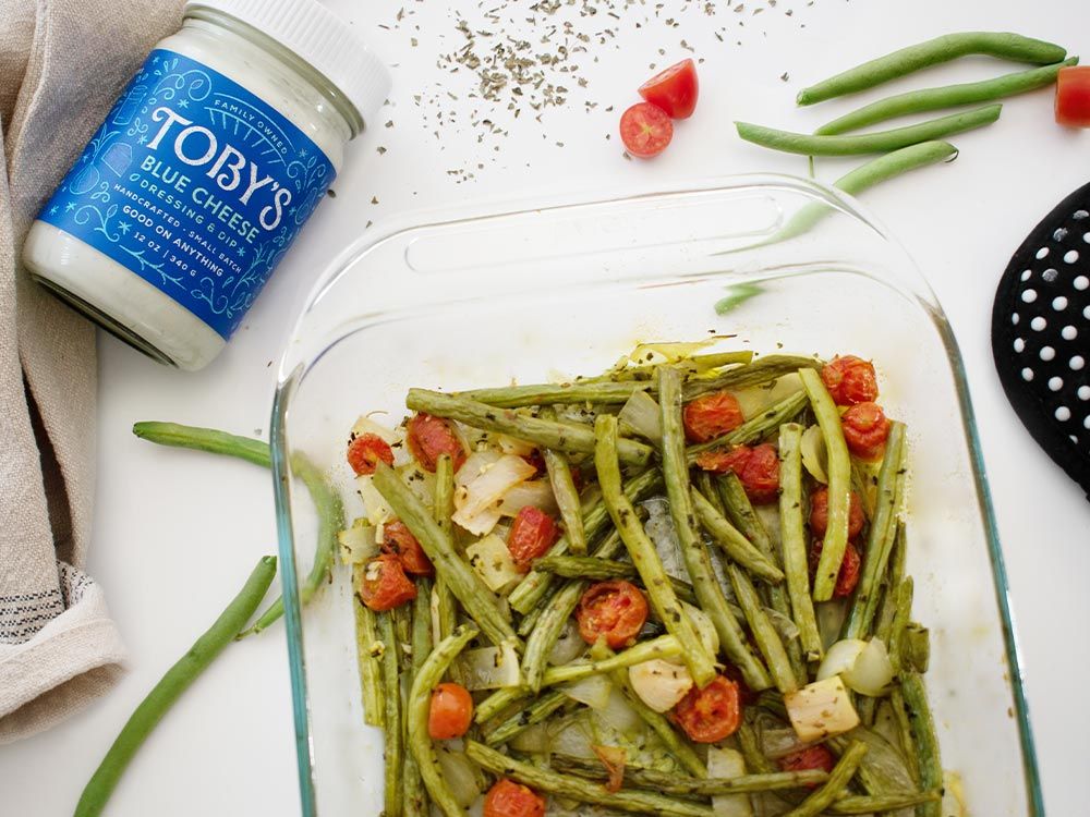 How to make Blistered Green Beans with Blue Cheese Dressing & Dip