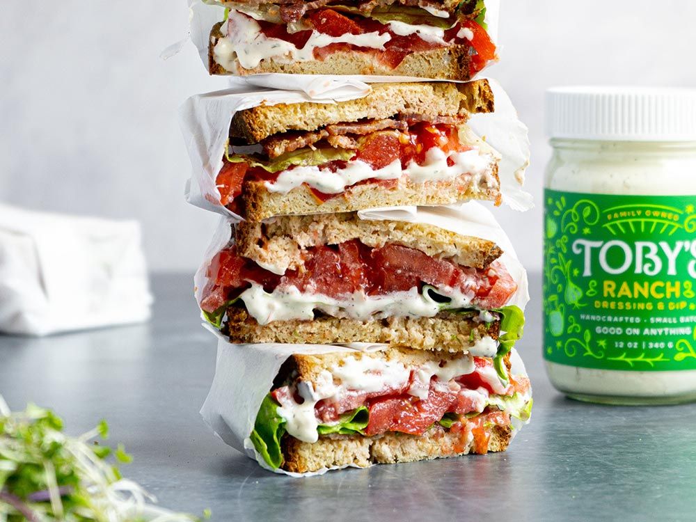 How to make BLT Sandwich with Avocado and Ranch Dressing