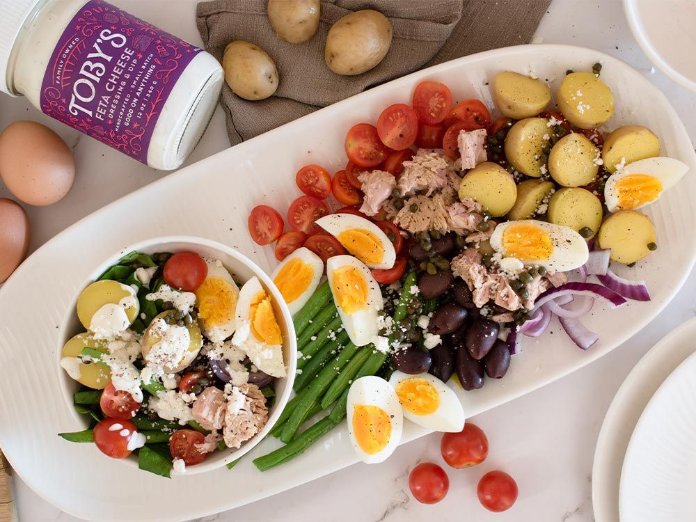 How to make Nicoise Salad with Feta Cheese Dressing & Dip