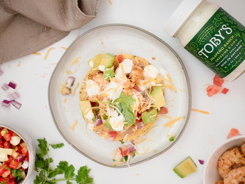 How to make Shrimp Tostadas with Pineapple Salsa & Jalapeño Ranch