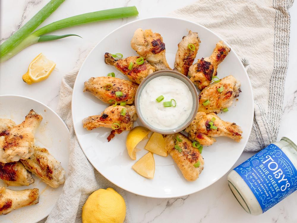 How to make Lemon Pepper Chicken Wings with Blue Cheese Dressing