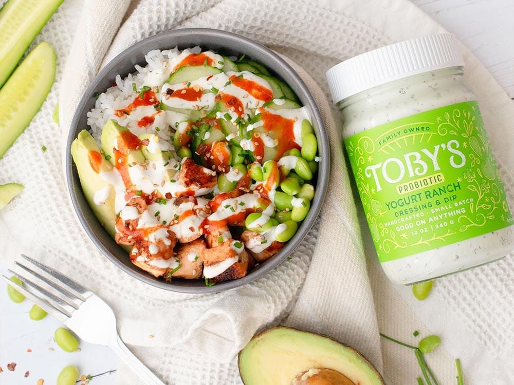 How to make Sriracha Ranch Salmon Bowl with Yogurt Ranch