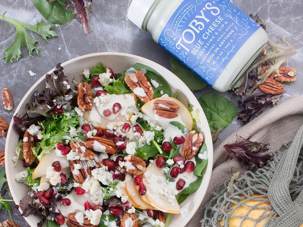 How to make Pomegranate Pear & Blue Cheese Salad